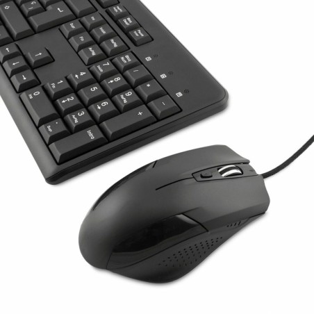 Tastiera e Mouse CoolBox COO-KTR-01U Nero Qwerty in Spagnolo QWERTY