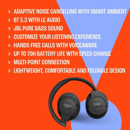 Auricolari JBL JBLT770NCBLK Nero