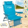 Sedia Pieghevole con Poggiatesta Aktive 49 x 80 x 58 cm Azzurro (2 Unità)