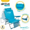 Sedia Pieghevole con Poggiatesta Aktive 49 x 80 x 58 cm Azzurro (2 Unità)