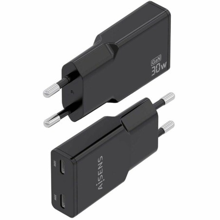 Caricabatterie da Parete Aisens ASCH-30W2P049-BK Nero 30 W
