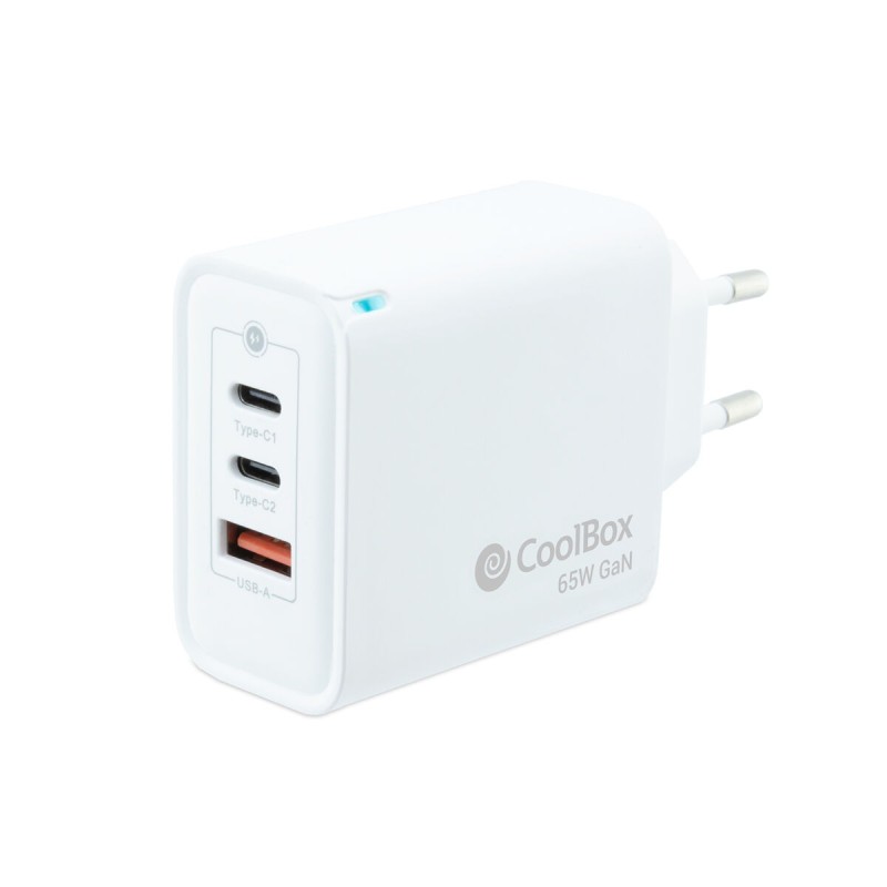 Caricabatterie da Parete CoolBox COO-CUP-65CCA Bianco 65 W Caricabatterie da Parete CoolBox COO-CUP-65CCA Bianco 65 W