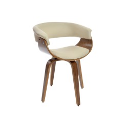 Sedia da Sala da Pranzo DKD Home Decor Marrone Crema 61 x 46 x 78 cm