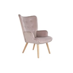 Poltrona DKD Home Decor Rosa Poliestere Legno 67 x 69 x 96 cm 75 x 69 x 96 cm