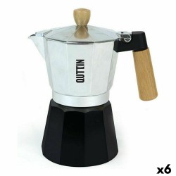 Caffettiera Italiana Quttin Legno Alluminio 9 Tazze (6 Unità)