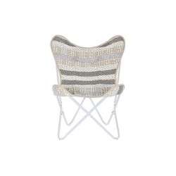 Poltrona da giardino DKD Home Decor Bianco Grigio 74 x 65 x 90 cm