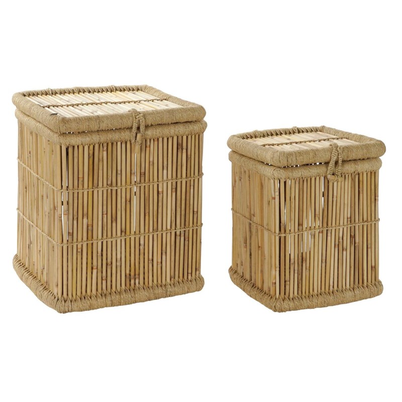 Set di Cesti DKD Home Decor Naturale Bambù Corda (2 Pezzi) Set di Cesti DKD Home Decor Naturale Bambù Corda (2 Pezzi)