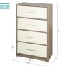 Cassettiera Max Home Bianco Grigio Moderno 58 x 91 x 30 cm