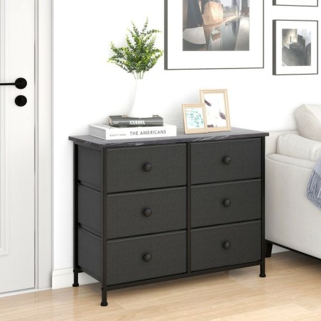 Cassettiera Max Home Grigio Marmo 80 x 62 x 30 cm