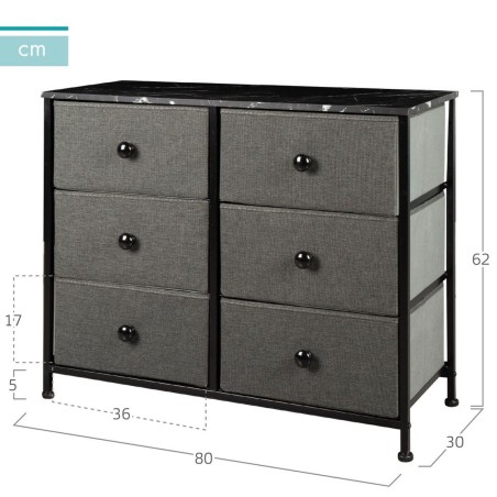 Cassettiera Max Home Grigio Marmo 80 x 62 x 30 cm