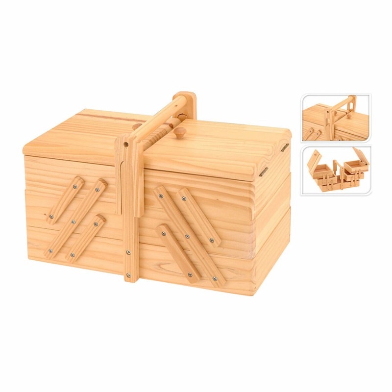 Scatola da cucito Excellent Houseware 784610430 30 x 17,5 x 19 cm Scatola da cucito Excellent Houseware 784610430 30 x 17,5 x 19 cm