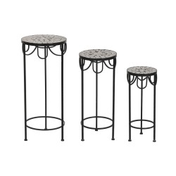 Set di 3 tavoli Home ESPRIT Nero 30 x 30 x 69 cm (3 Pezzi)