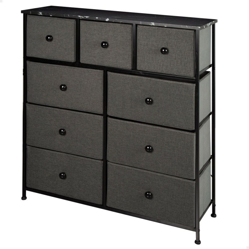 Cassettiera Max Home Nero Grigio Marmo 100 x 100 x 30 cm Cassettiera Max Home Nero Grigio Marmo 100 x 100 x 30 cm