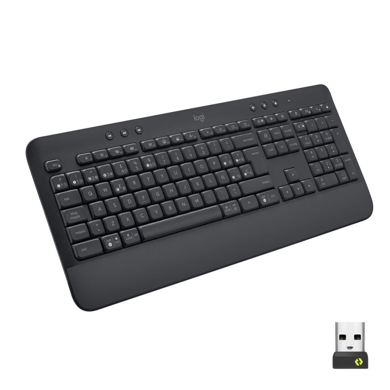 Tastiera Wireless Logitech Signature K650 Qwerty in Spagnolo Nero Acciaio Tastiera Wireless Logitech Signature K650 Qwerty in Spagnolo Nero Acciaio