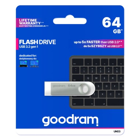 Memoria USB GoodRam UNO3-0640S0R11 Argentato 64 GB
