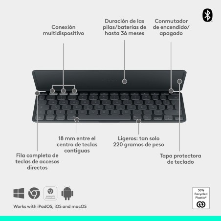Tastiera Bluetooth Logitech 920-013010 Grafite