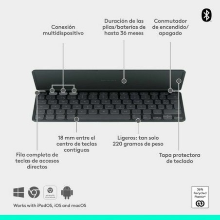 Tastiera Bluetooth Logitech 920-013010 Grafite