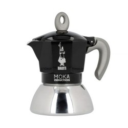Caffettiera Italiana Bialetti Moka Induction Nero Acciaio inossidabile Alluminio 100 ml 2 Tazze