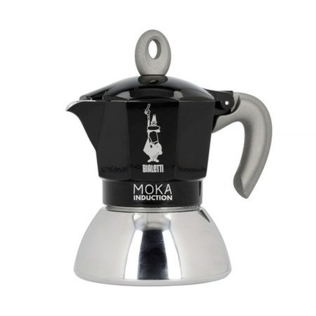Caffettiera Italiana Bialetti Moka Induction Nero Acciaio inossidabile Alluminio 100 ml 2 Tazze