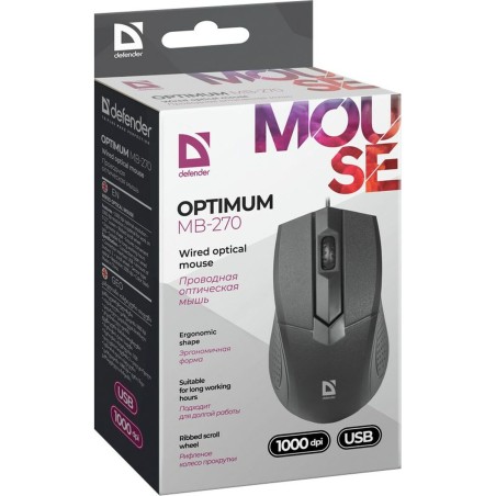 Mouse Ottico Mouse Ottico Defender Optimum MB-270 Nero 1000 dpi (1000 dpi)