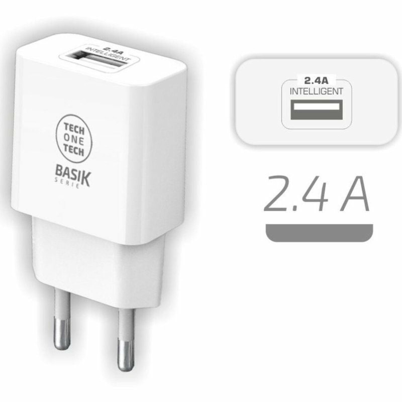 Caricabatterie da Parete Tech One Tech Bianco Caricabatterie da Parete Tech One Tech Bianco