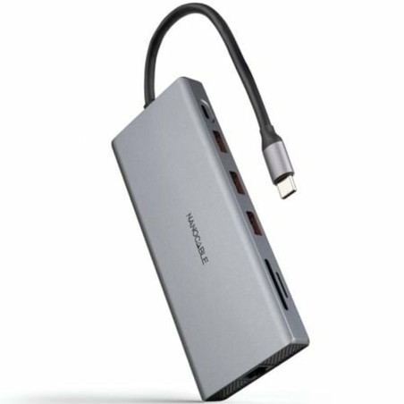 Hub USB NANOCABLE 10.16.4612 Grigio 100 W