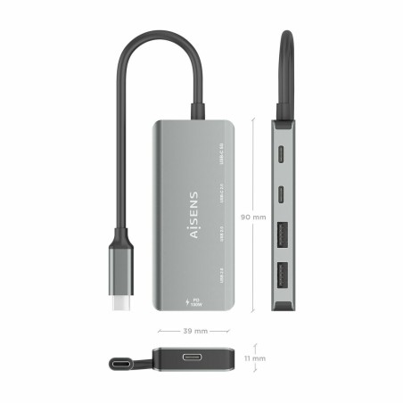 Hub USB Aisens A109-0946 Grigio 100 W