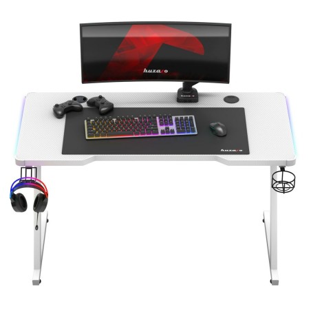 Scrivania Gaming Huzaro HZ-Hero 2.5 White RGB Bianco 120 x 75 x 60 cm