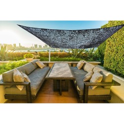 Tenda Parasole a Vela Rettangolare Faura Nero 3 x 4 m Reversibile Mimetico