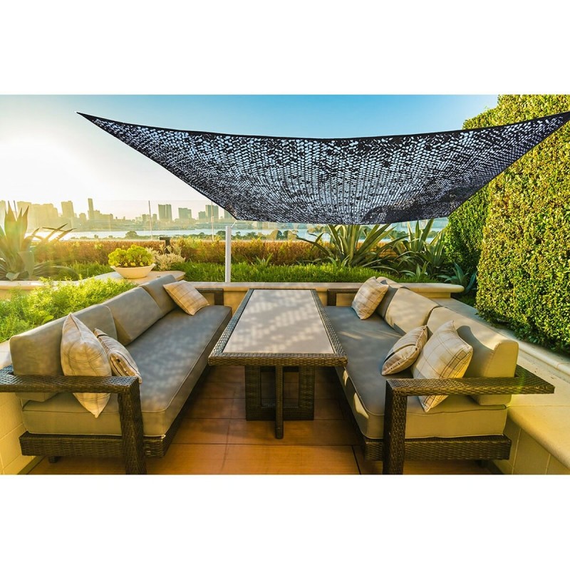 Tenda Parasole a Vela Rettangolare Faura Nero 3 x 4 m Reversibile Mimetico Tenda Parasole a Vela Rettangolare Faura Nero 3 x 4 m Reversibile Mimetico
