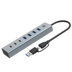 Hub USB 7 Porte Conceptronic HUBBIES20G Argentato
