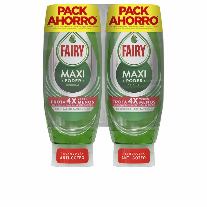 Detersivo Liquido per Stoviglie Fairy MAXI PODER 450 ml 2 Unità