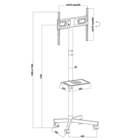 Supporto TV da terra con ruote MacLean MC-949 32" 34"-55"