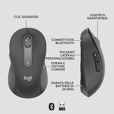 Mouse senza Fili Logitech Grafite Acciaio 4000 dpi