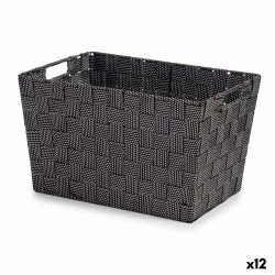 Scatola portaoggetti Kipit A3-6875 Nero Poliestere Stoffa Intrecciato 10 L 35 x 20 x 25 cm 25 x 20 x 35 cm (12 Unità)