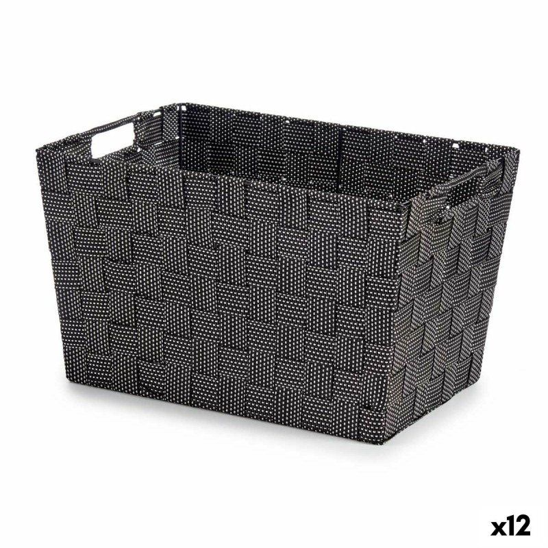 Scatola portaoggetti Kipit A3-6875 A3-6875 Nero Poliestere Stoffa Intrecciato 10 L (12 Unità)