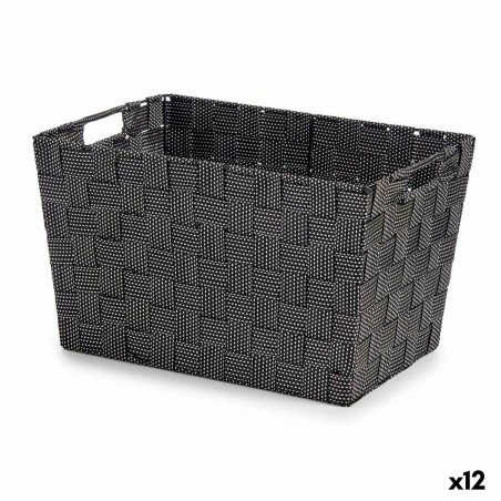 Scatola portaoggetti Kipit A3-6875 A3-6875 Nero Poliestere Stoffa Intrecciato 10 L (12 Unità)