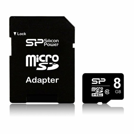Scheda Di Memoria Micro SD con Adattatore Silicon Power Elite 8GB microSDHC UHS-I 8 GB