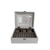 Scatola-Portagioie Home ESPRIT Bianco Grigio Legno MDF 22 X 19 X 7.5 CM