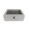 Scatola-Portagioie Home ESPRIT Bianco Grigio Legno MDF 22 X 19 X 7.5 CM