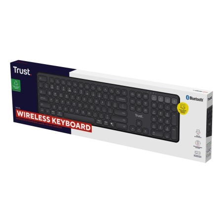 Tastiera Wireless Trust Vaiya Nero QWERTY Qwerty US