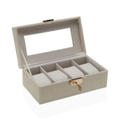 Custodia per orologi Versa Beige Legno MDF 11,5 x 8 x 21 cm