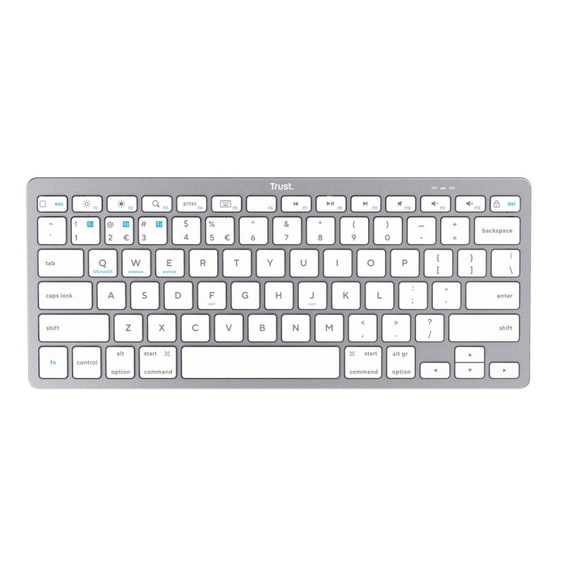 Tastiera Wireless Trust 24651 Qwerty US Argentato Monocromatica