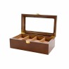 Scatola-Portagioie DKD Home Decor Orologi Marrone Legno Cristallo Legno MDF 22 x 12 x 8 cm