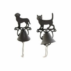 Cappa decorativa DKD Home Decor Marrone Marrone scuro Corda Ferro Gatto Cane 14 x 15 x 24 cm (2 Unità)