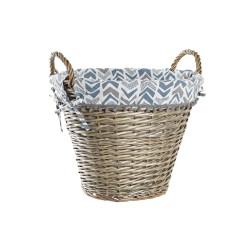 Cesta Decorativa DKD Home Decor Azzurro Bianco vimini 44 x 44 x 42 cm