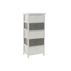 Cassettiera Home ESPRIT Bianco Grigio 40 x 29 x 90 cm