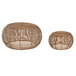 Set di 2 tavoli Home ESPRIT Naturale 60 x 60 x 30 cm