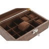 Scatola-Portagioie Home ESPRIT Marrone Poliuretano Cristallo Legno MDF 25 X 16,5 X 8,5 CM