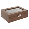 Scatola-Portagioie Home ESPRIT Marrone Poliuretano Cristallo Legno MDF 25 X 16,5 X 8,5 CM